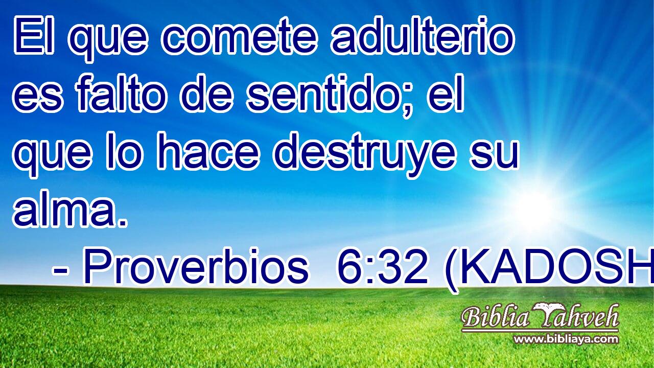  El que comete adulterio es falto de sentido; el que lo hace destruye su alma. 