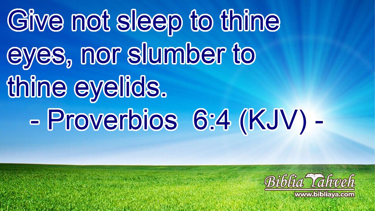 Give not sleep to thine eyes, nor slumber to thine eyelids.