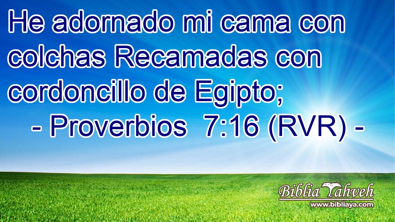 He adornado mi cama con colchas Recamadas con cordoncillo de Egipto;