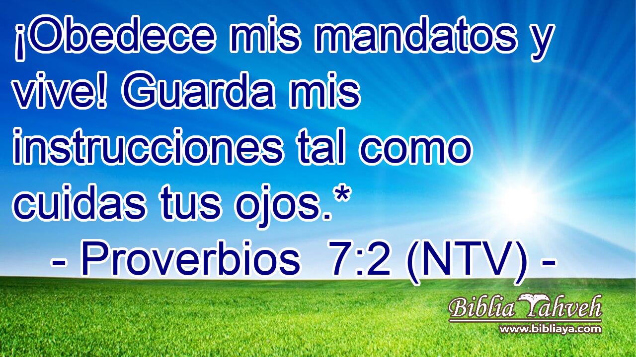 ¡Obedece mis mandatos y vive! Guarda mis instrucciones tal como cuidas tus ojos.*