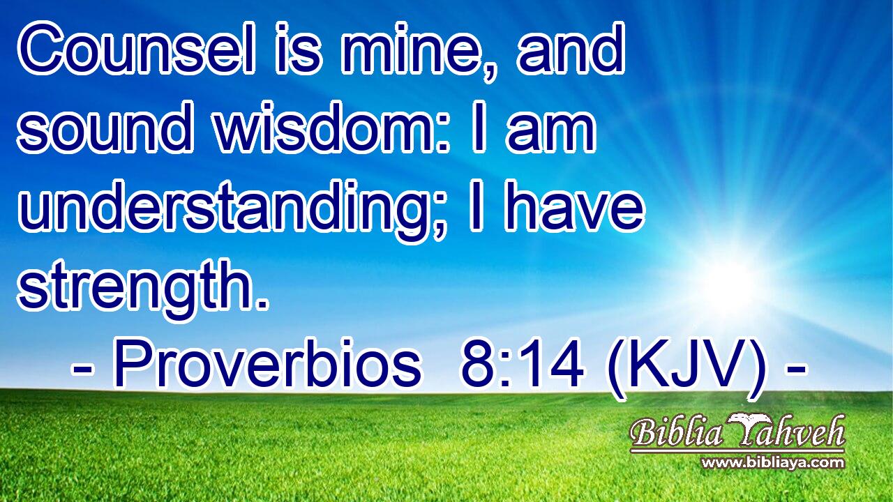 Counsel is mine, and sound wisdom: I am understanding; I have strength.
