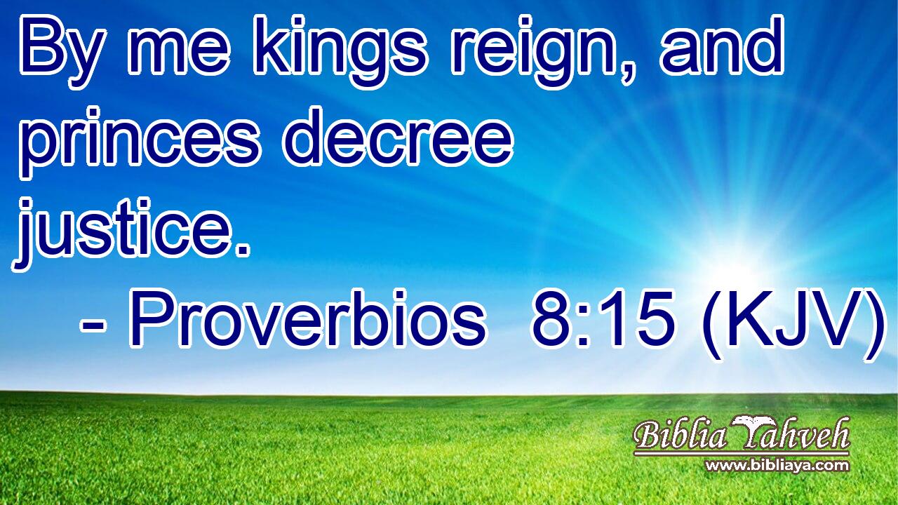 By me kings reign, and princes decree justice.