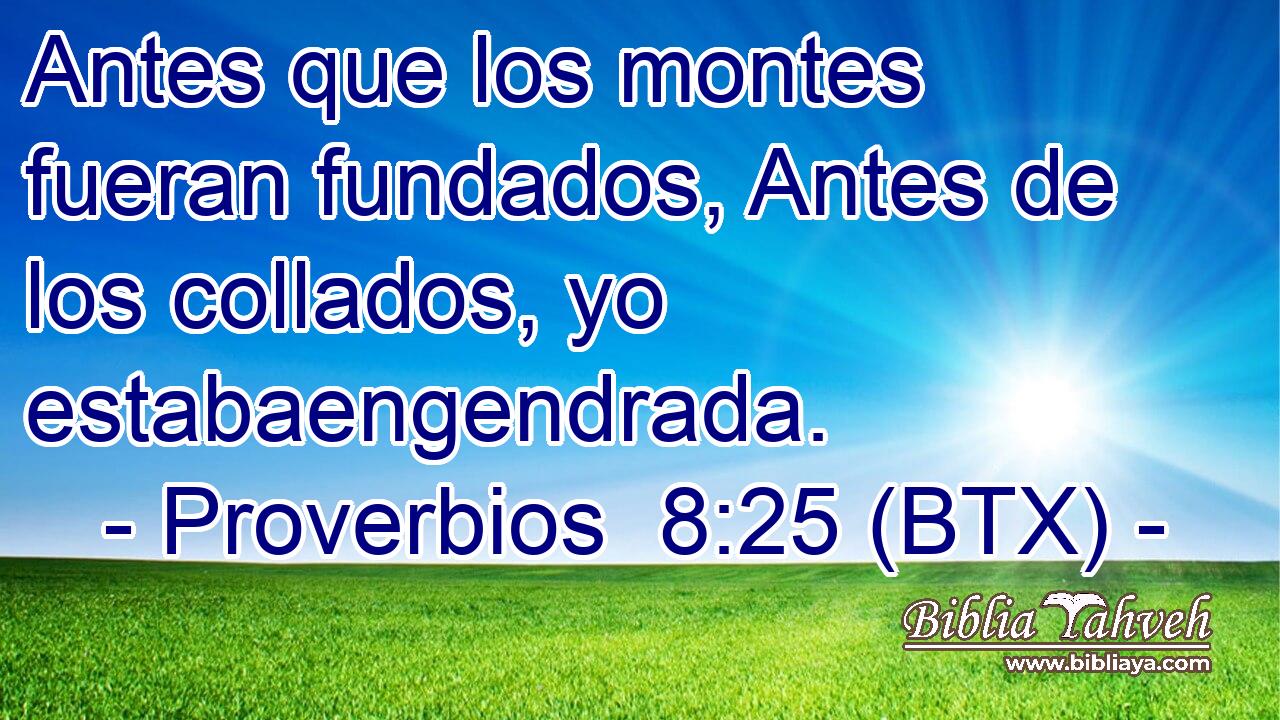 Antes que los montes fueran fundados, Antes de los collados, yo estabaengendrada.