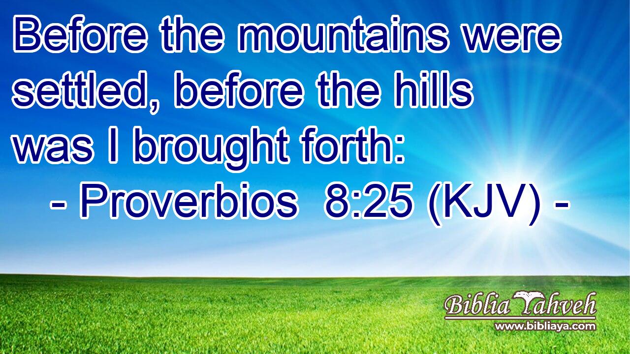 Before the mountains were settled, before the hills was I brought forth: