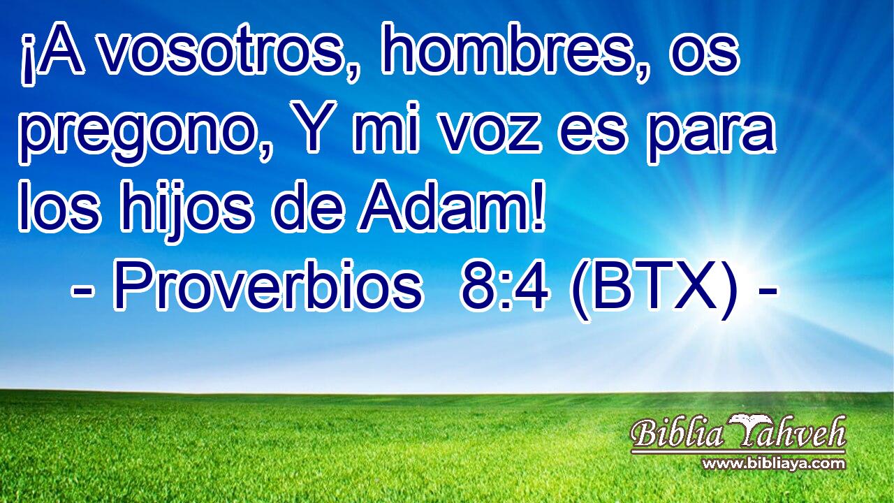 ¡A vosotros, hombres, os pregono, Y mi voz es para los hijos de Adam!
