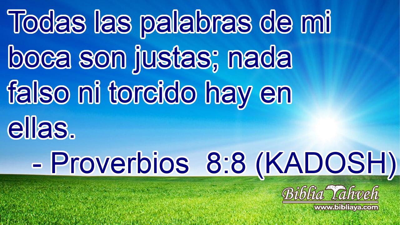  Todas las palabras de mi boca son justas; nada falso ni torcido hay en ellas. 