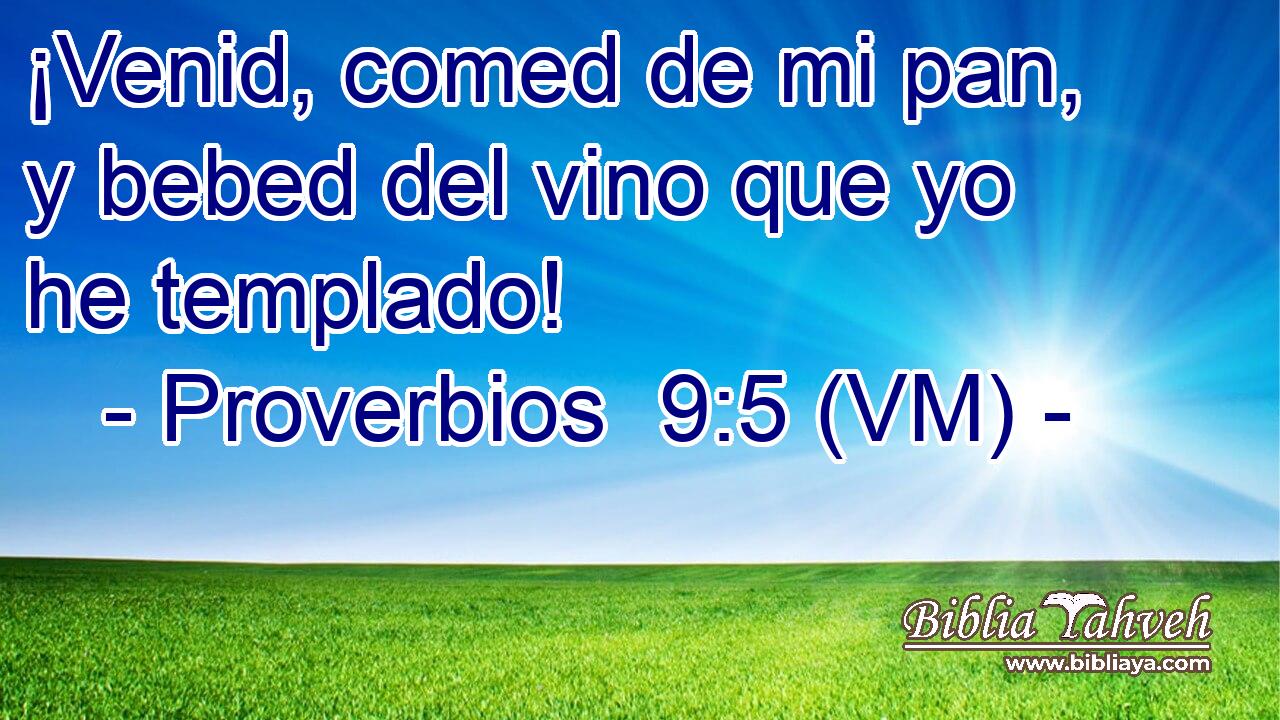  ¡Venid, comed de mi pan, y bebed del vino que yo he templado! 