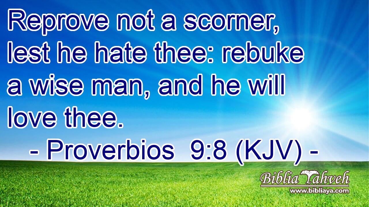 Reprove not a scorner, lest he hate thee: rebuke a wise man, and he will love thee.