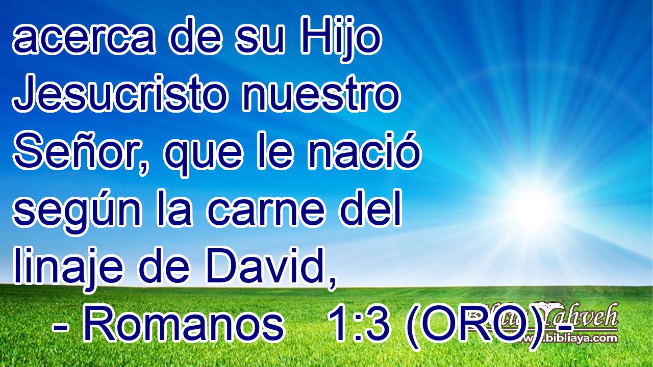  acerca de su Hijo Jesucristo nuestro Señor, que le nació según la carne del linaje de David, 