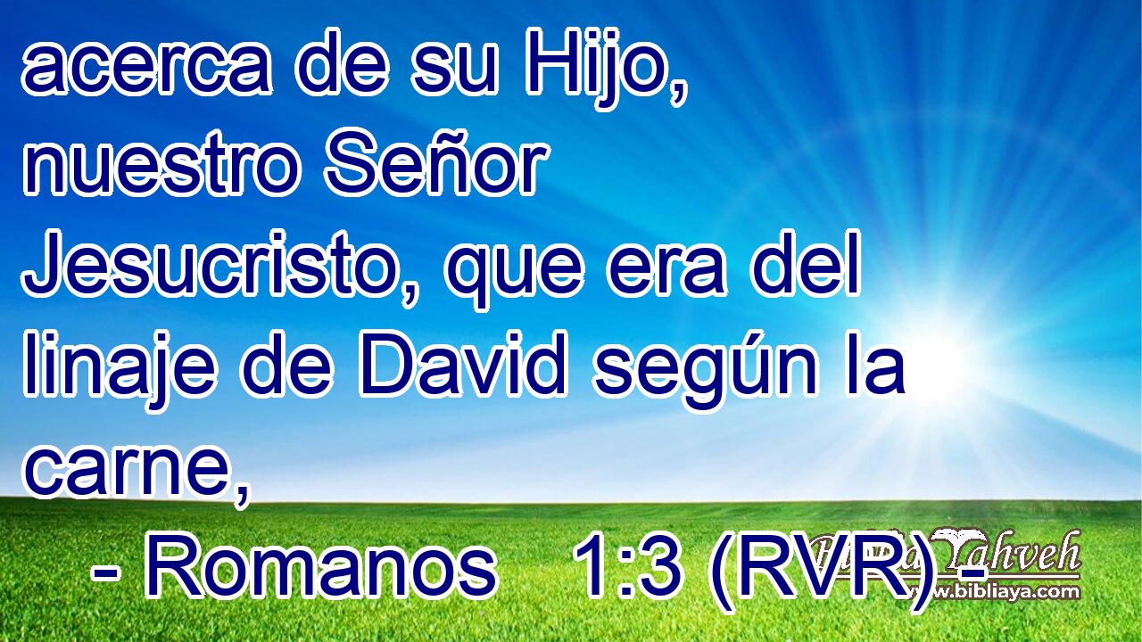 acerca de su Hijo, nuestro Señor Jesucristo, que era del linaje de David según la carne,