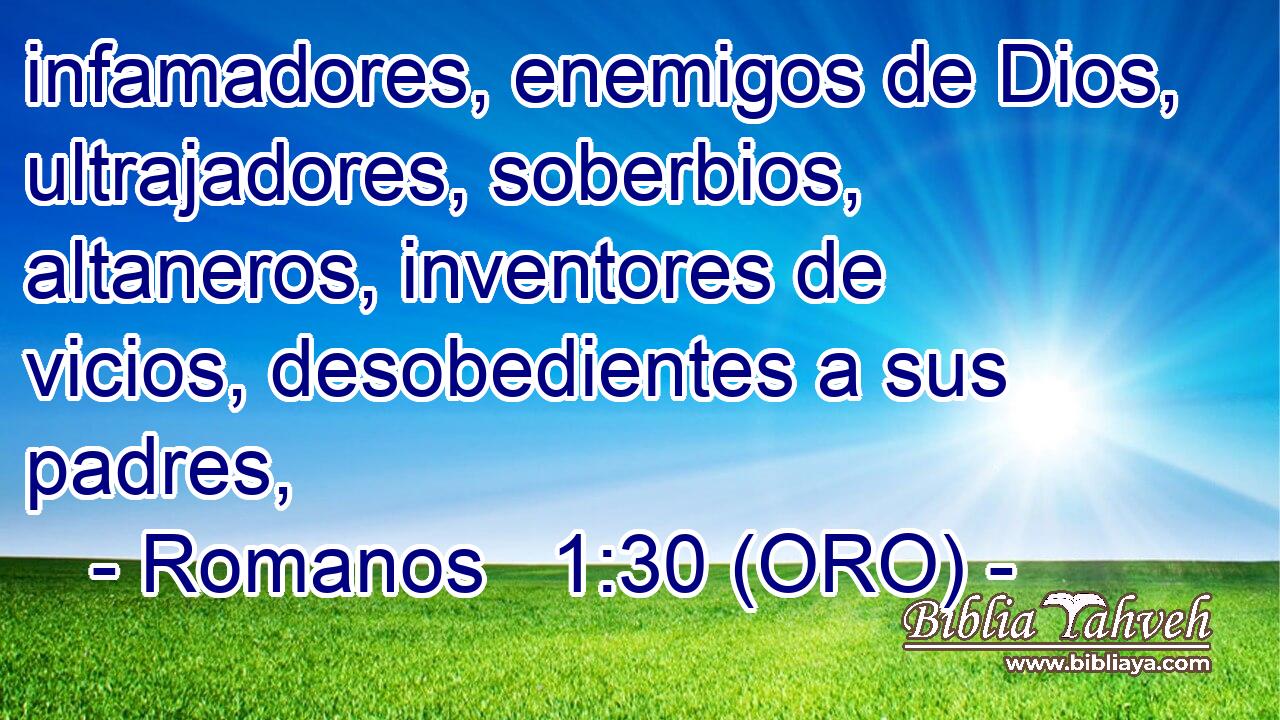  infamadores, enemigos de Dios, ultrajadores, soberbios, altaneros, inventores de vicios, desobedientes a sus padres, 