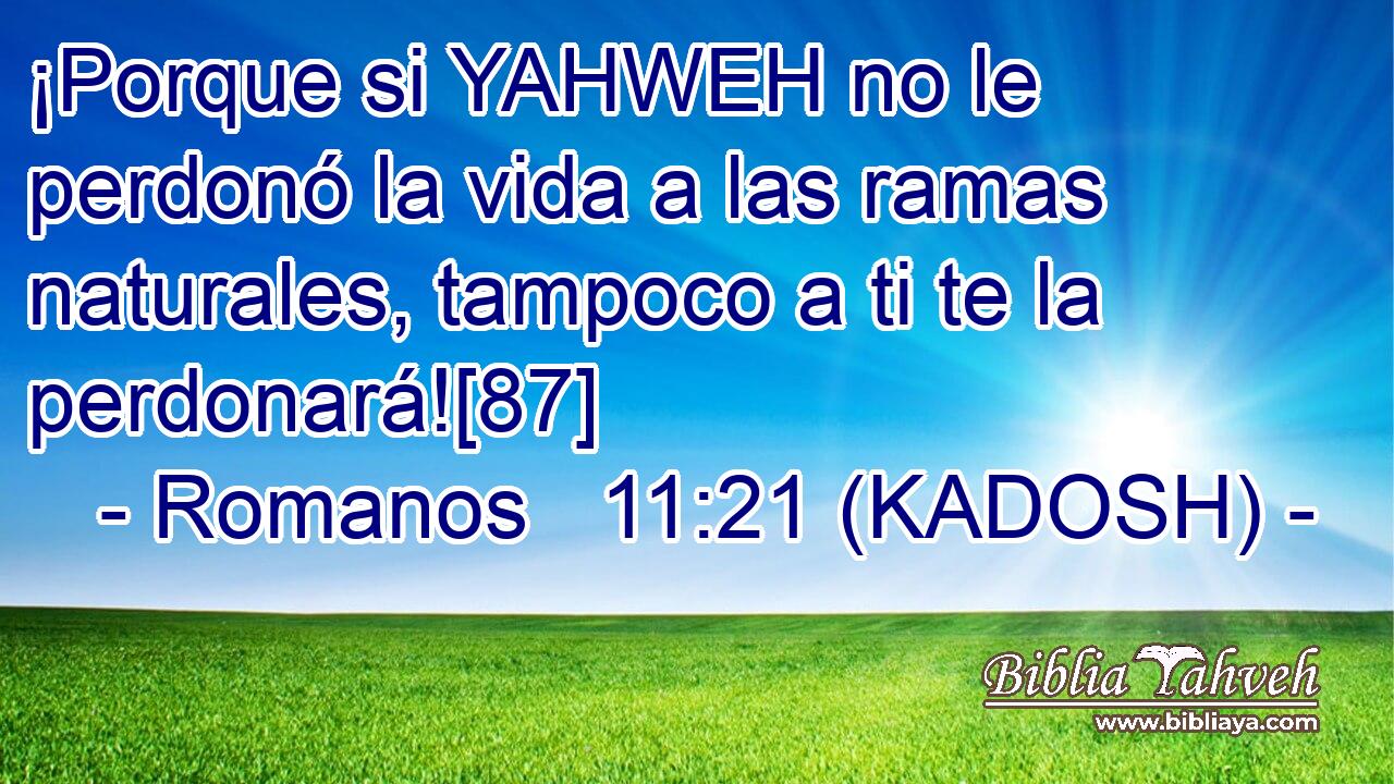  ¡Porque si YAHWEH no le perdonó la vida a las ramas naturales, tampoco a ti te la perdonará![87] 