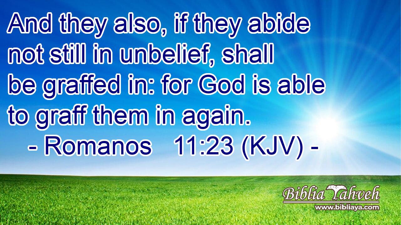 And they also, if they abide not still in unbelief, shall be graffed in: for God is able to graff them in again.