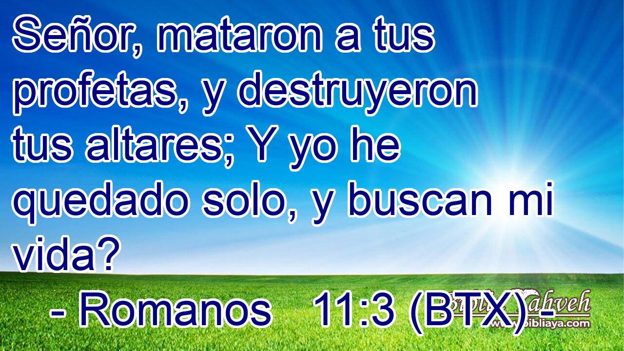 Señor, mataron a tus profetas, y destruyeron tus altares; Y yo he quedado solo, y buscan mi vida?