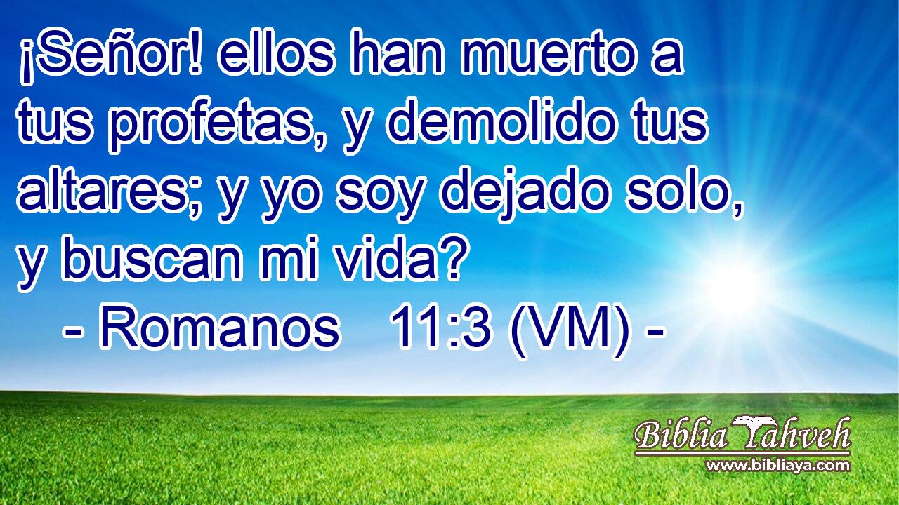  ¡Señor! ellos han muerto a tus profetas, y demolido tus altares; y yo soy dejado solo, y buscan mi vida? 