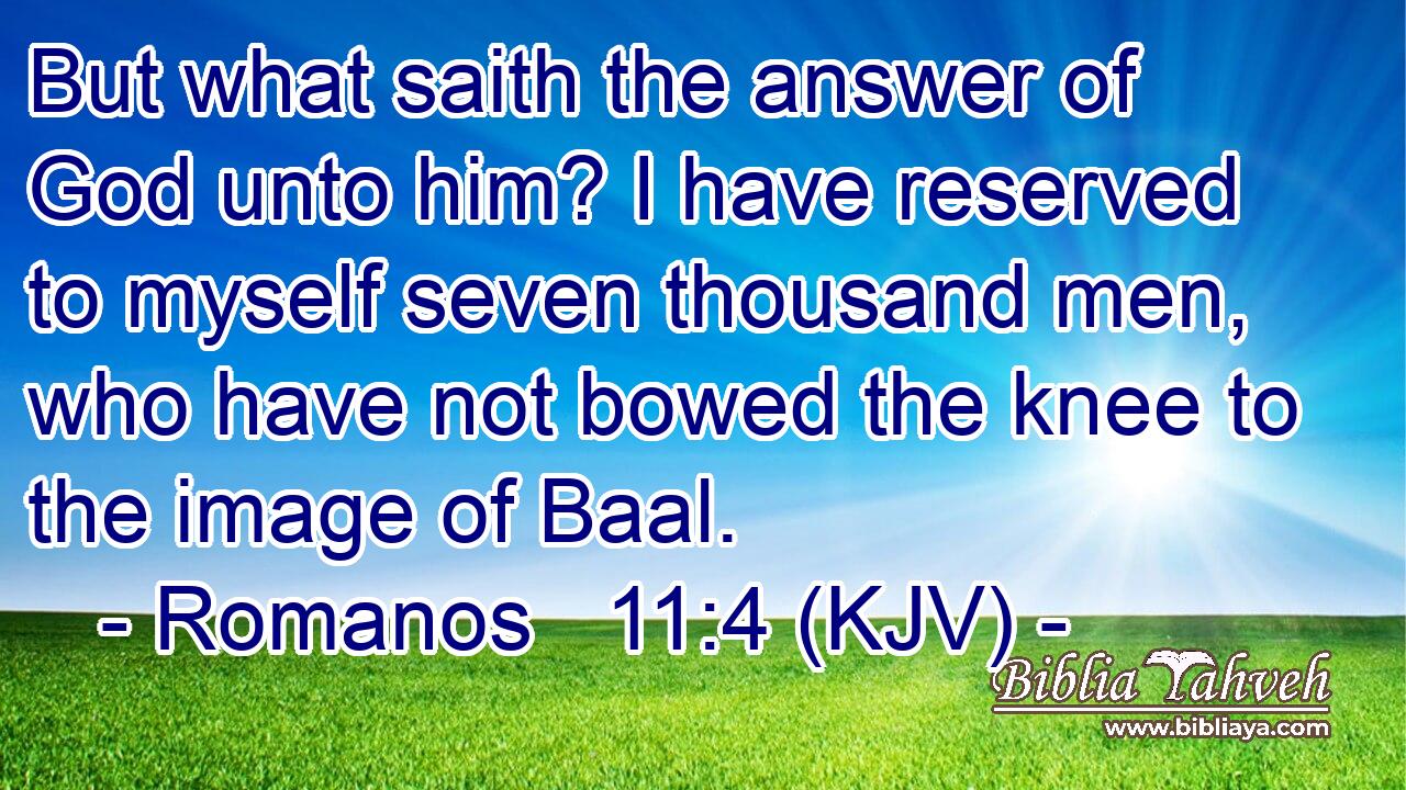 But what saith the answer of God unto him? I have reserved to myself seven thousand men, who have not bowed the knee to the image of Baal.