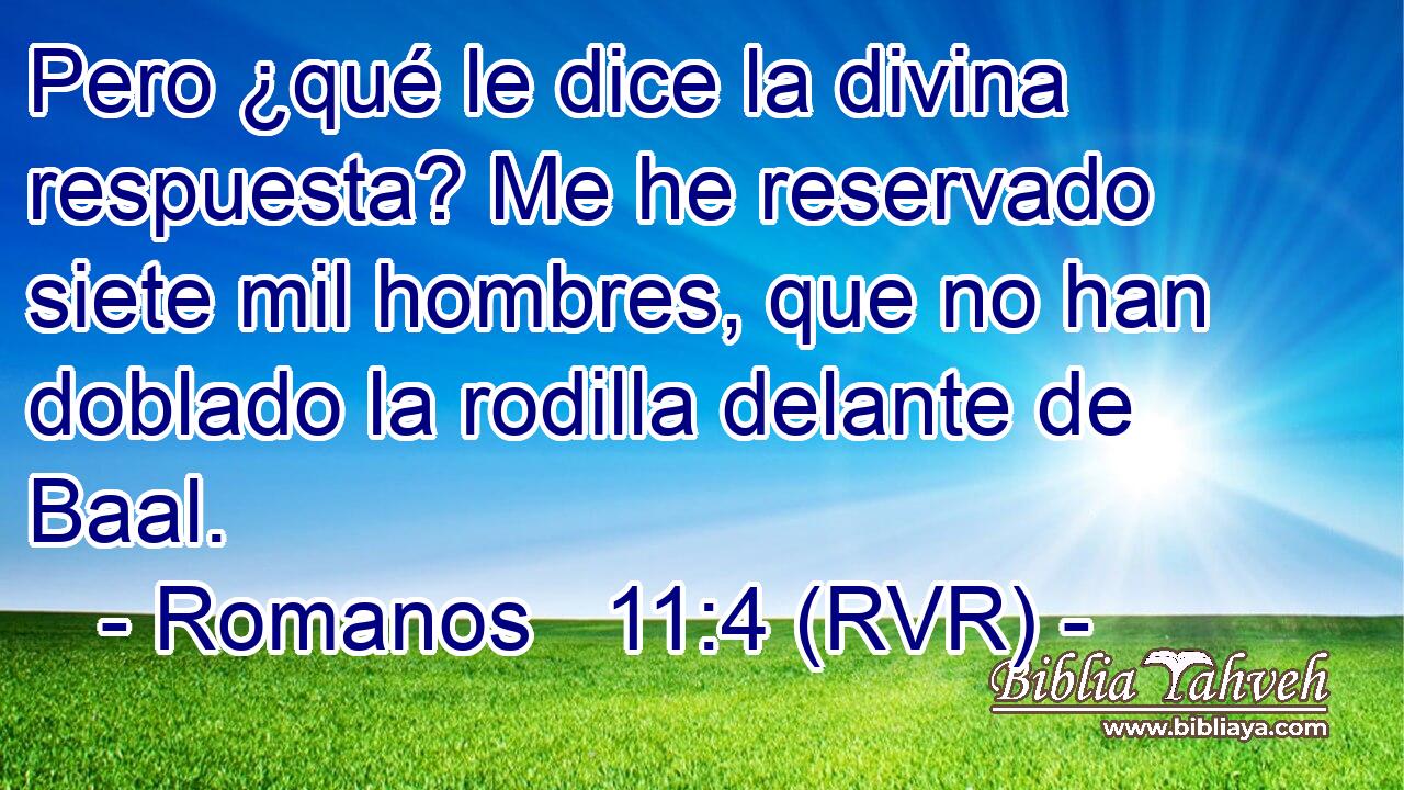 Pero ¿qué le dice la divina respuesta? Me he reservado siete mil hombres, que no han doblado la rodilla delante de Baal.