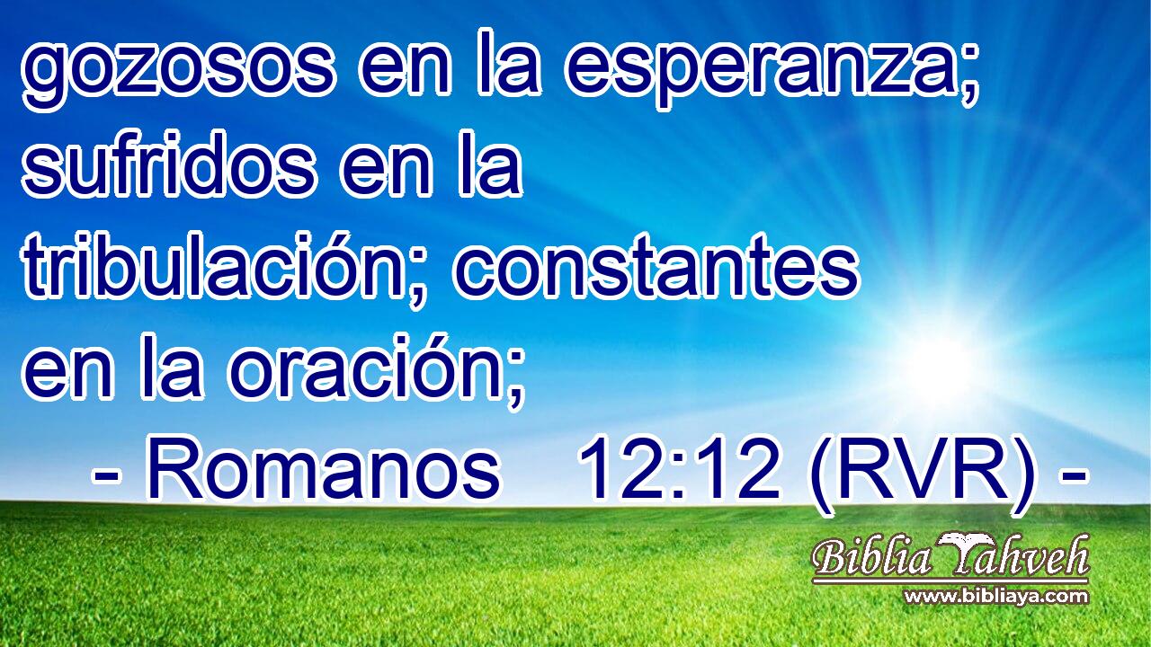 gozosos en la esperanza; sufridos en la tribulación; constantes en la oración;