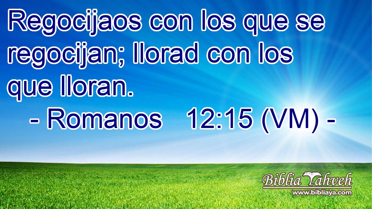  Regocijaos con los que se regocijan; llorad con los que lloran. 