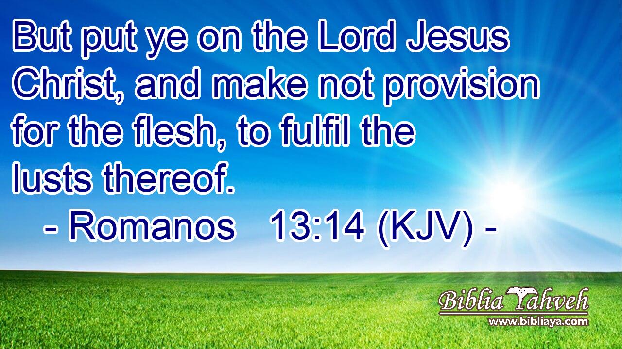 But put ye on the Lord Jesus Christ, and make not provision for the flesh, to fulfil the lusts thereof.