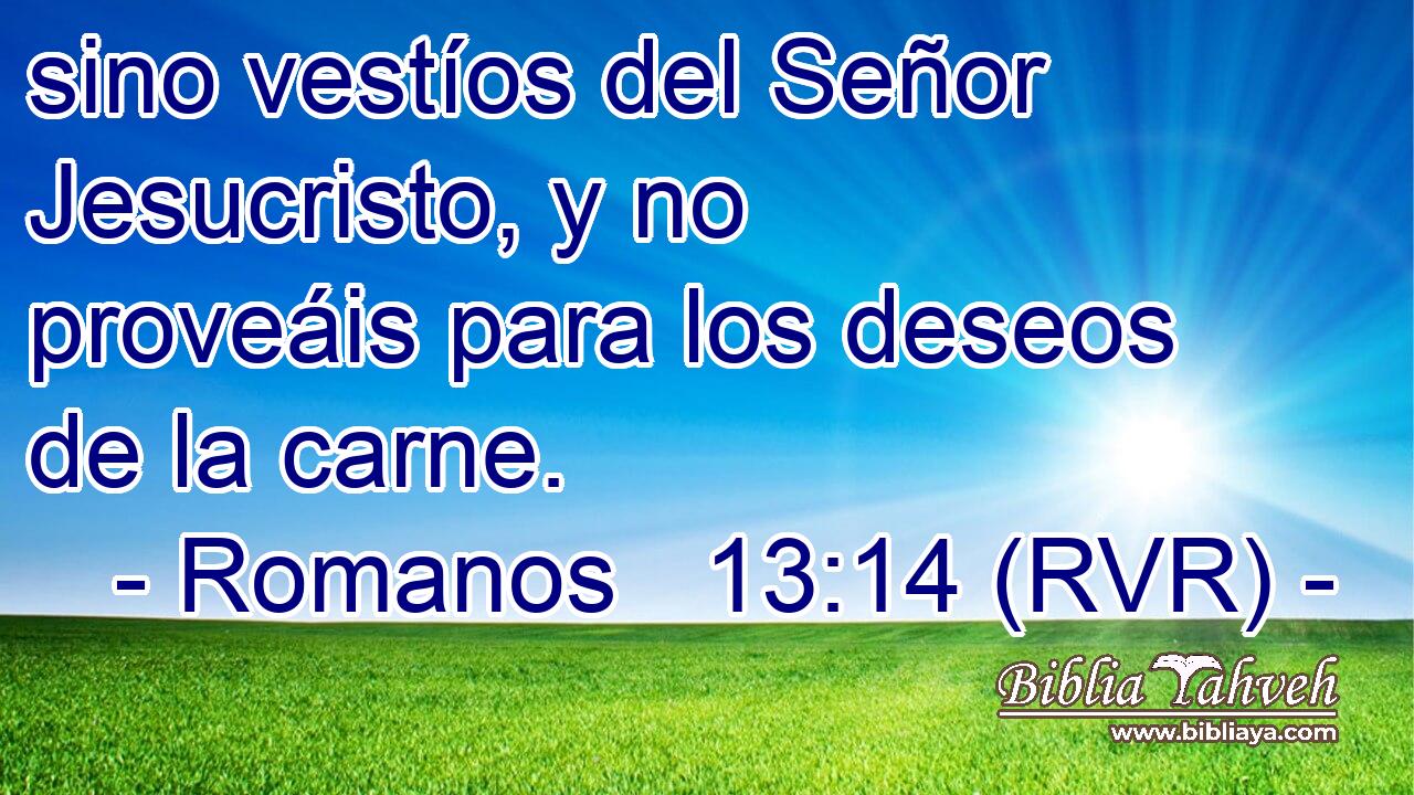sino vestíos del Señor Jesucristo, y no proveáis para los deseos de la carne.