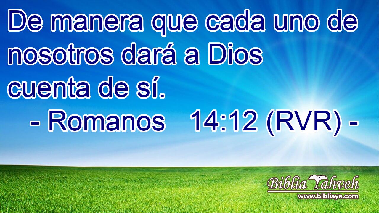 De manera que cada uno de nosotros dará a Dios cuenta de sí.