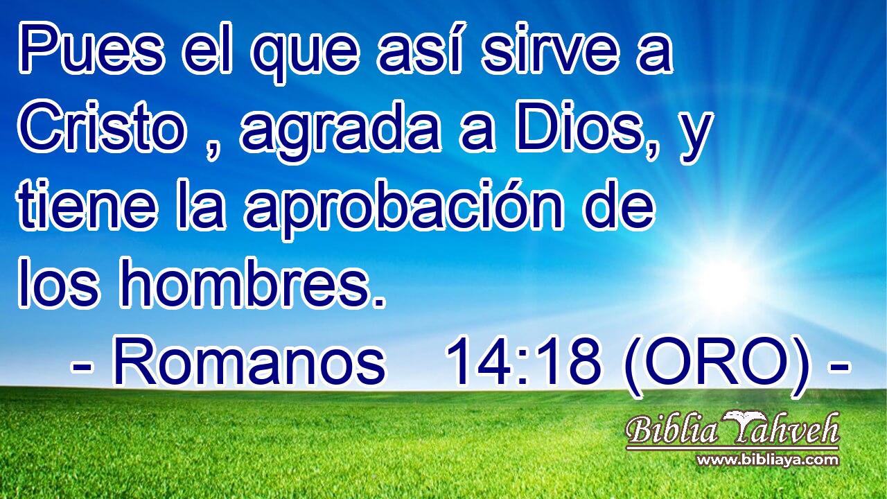  Pues el que así sirve a Cristo , agrada a Dios, y tiene la aprobación de los hombres. 
