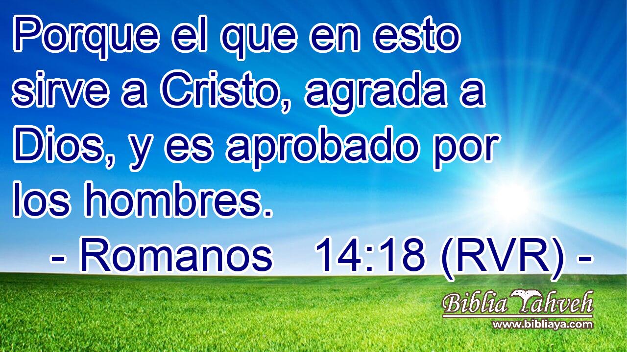 Porque el que en esto sirve a Cristo, agrada a Dios, y es aprobado por los hombres.