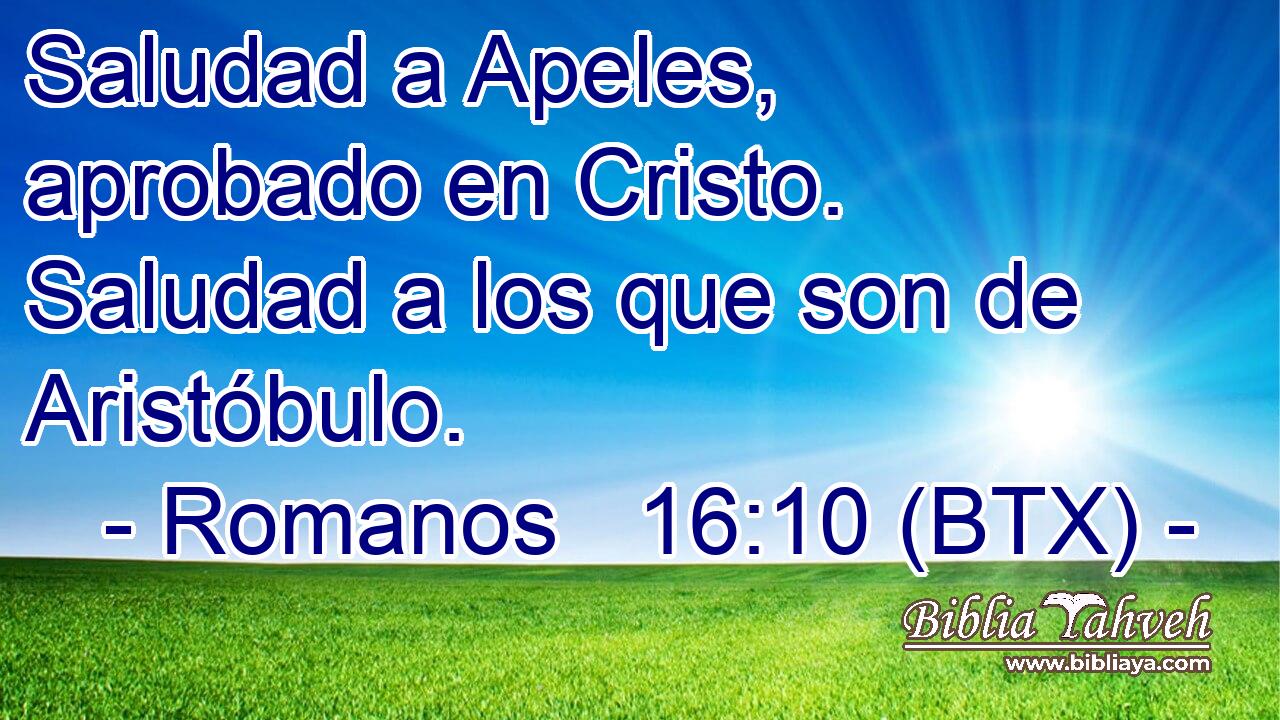 Saludad a Apeles, aprobado en Cristo. Saludad a los que son de Aristóbulo.