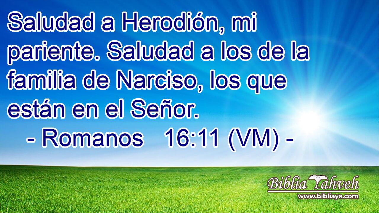  Saludad a Herodión, mi pariente. Saludad a los de la familia de Narciso, los que están en el Señor. 