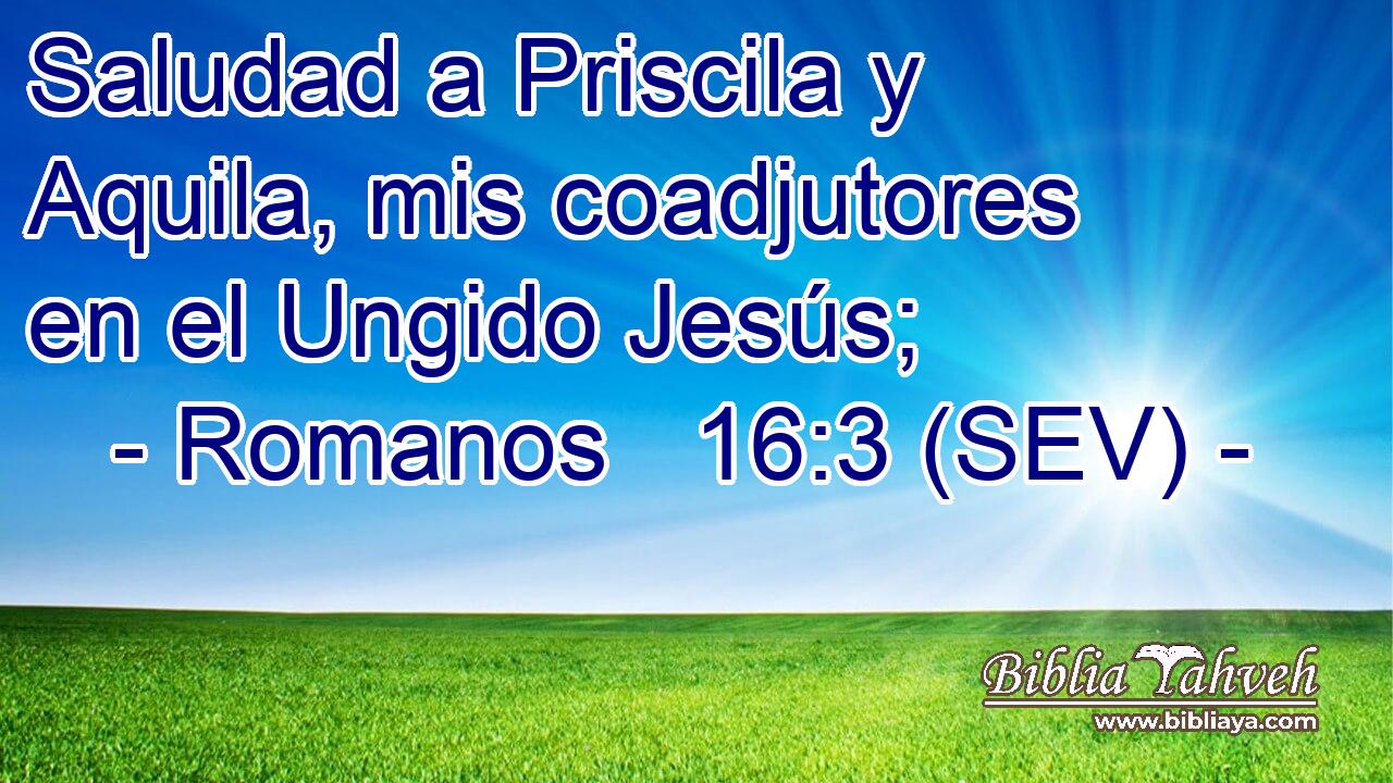 Saludad a Priscila y Aquila, mis coadjutores en el Ungido Jesús;