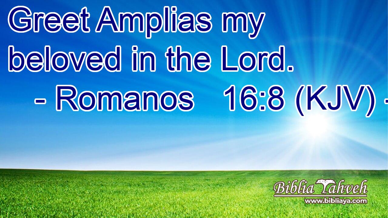 Greet Amplias my beloved in the Lord.