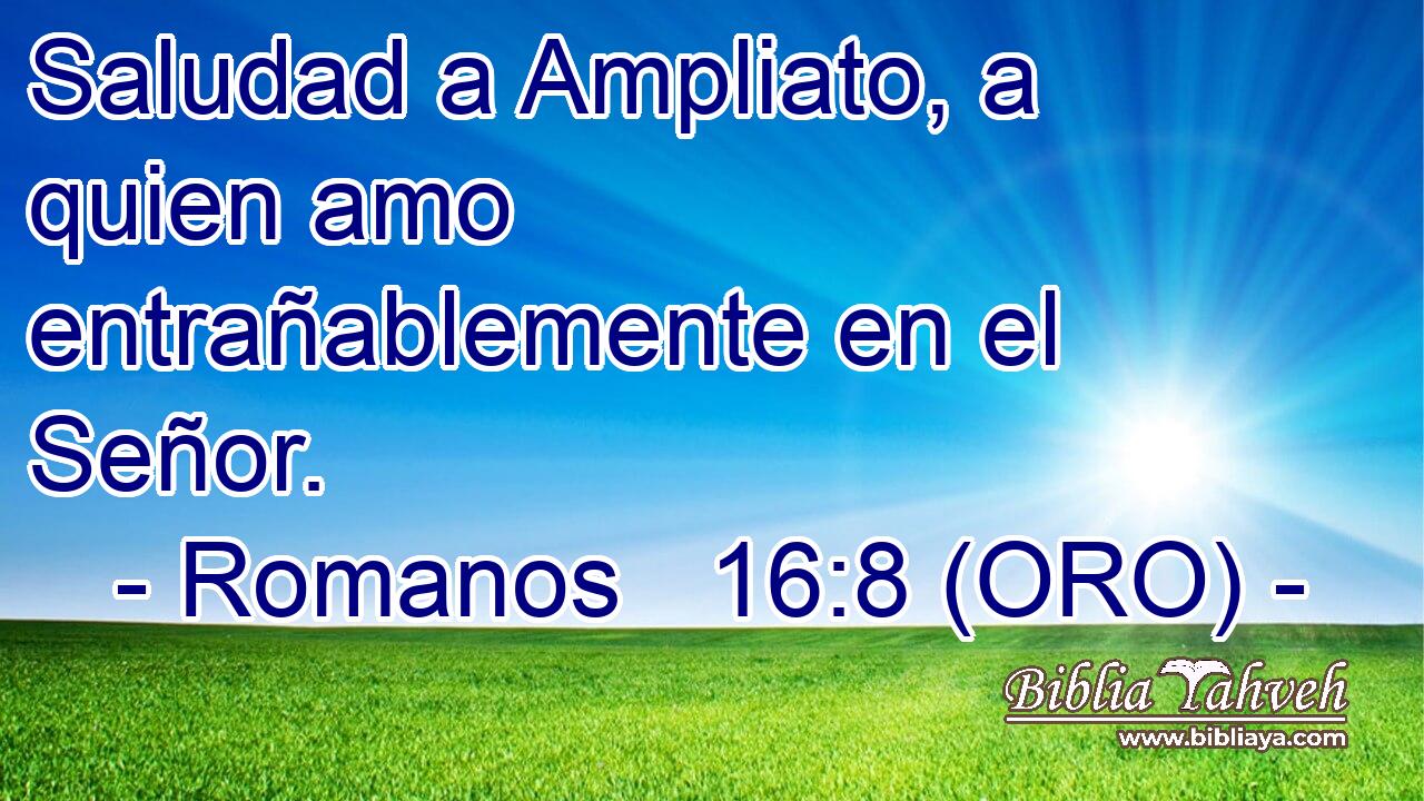  Saludad a Ampliato, a quien amo entrañablemente en el Señor. 
