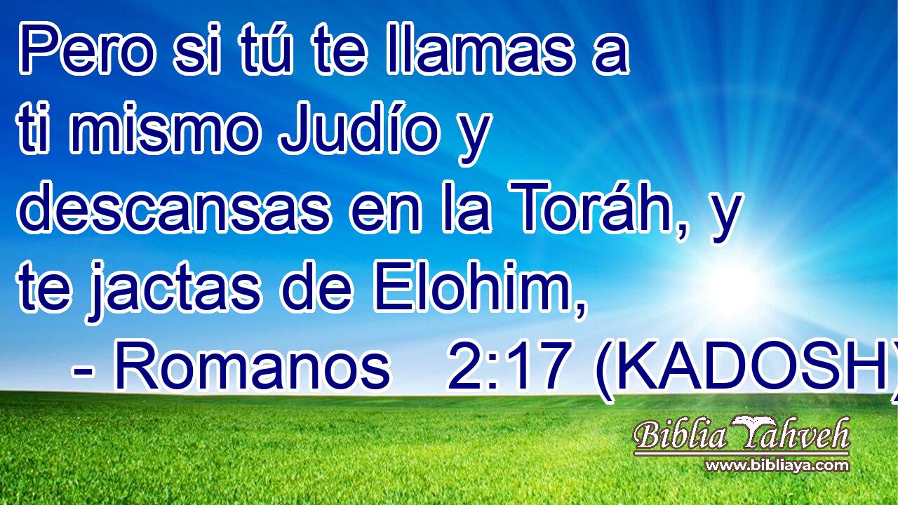  Pero si tú te llamas a ti mismo Judío y descansas en la Toráh, y te jactas de Elohim, 