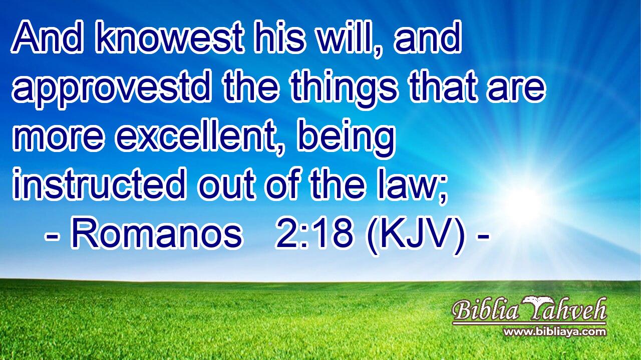 And knowest his will, and approvestd the things that are more excellent, being instructed out of the law;