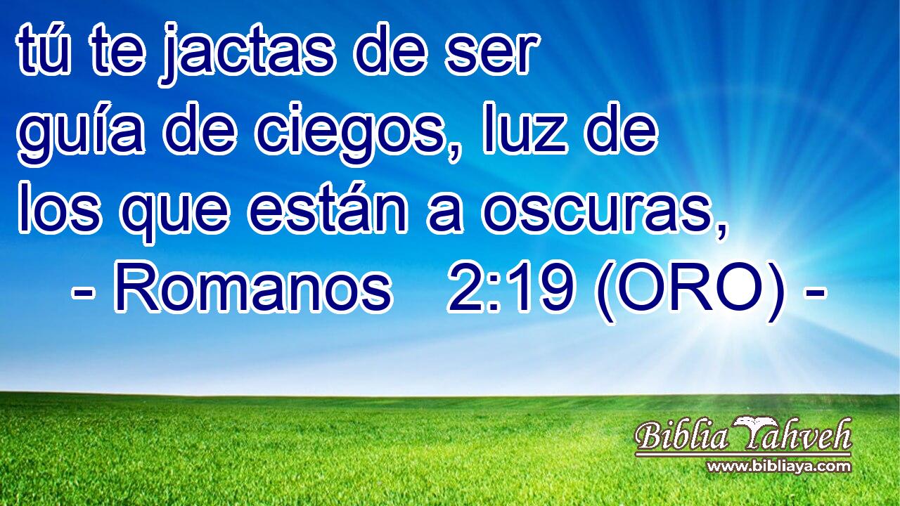  tú te jactas de ser guía de ciegos, luz de los que están a oscuras, 