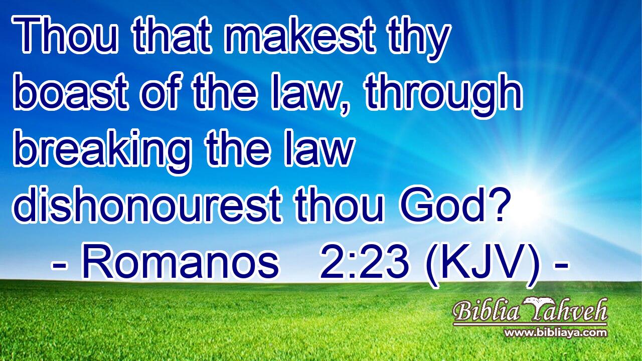 Thou that makest thy boast of the law, through breaking the law dishonourest thou God?