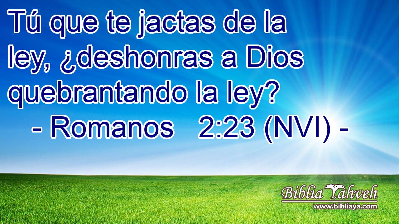  Tú que te jactas de la ley, ¿deshonras a Dios quebrantando la ley? 