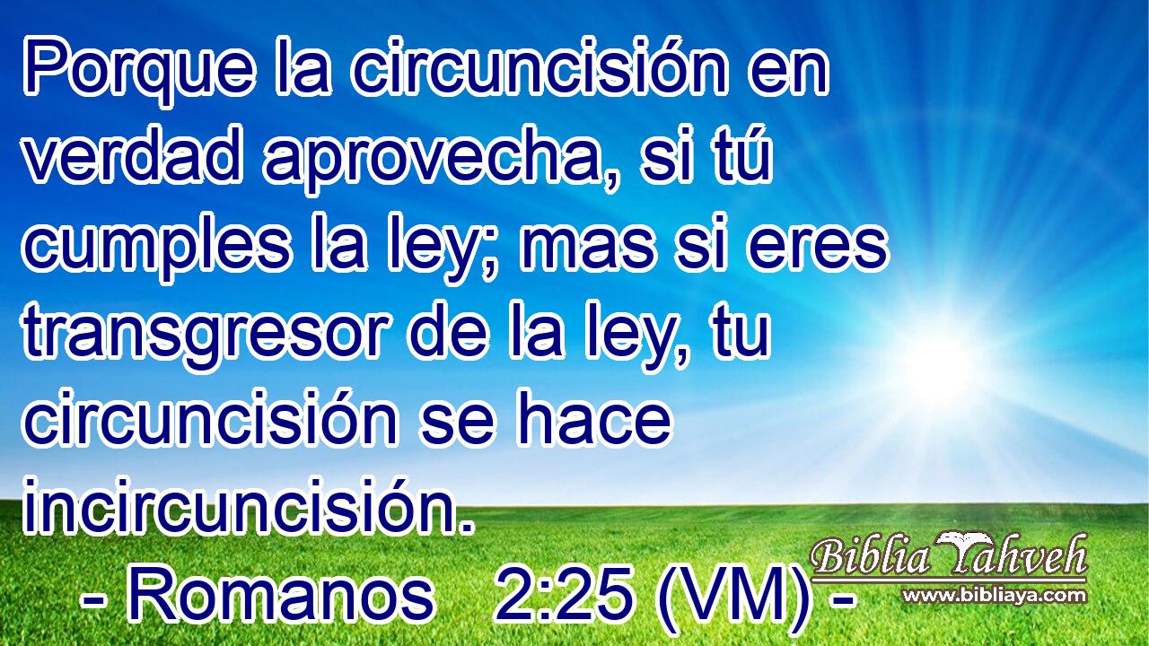  Porque la circuncisión en verdad aprovecha, si tú cumples la ley; mas si eres transgresor de la ley, tu circuncisión se hace incircuncisión. 