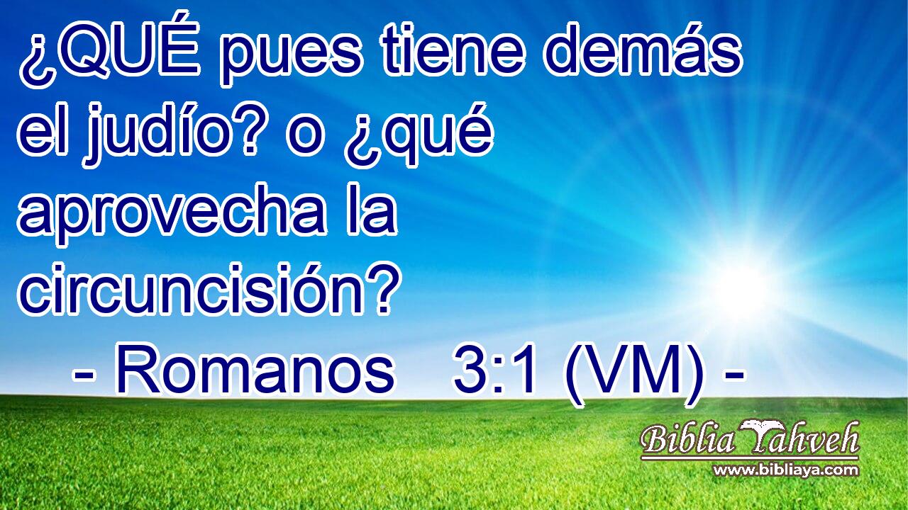  ¿QUÉ pues tiene demás el judío? o ¿qué aprovecha la circuncisión? 