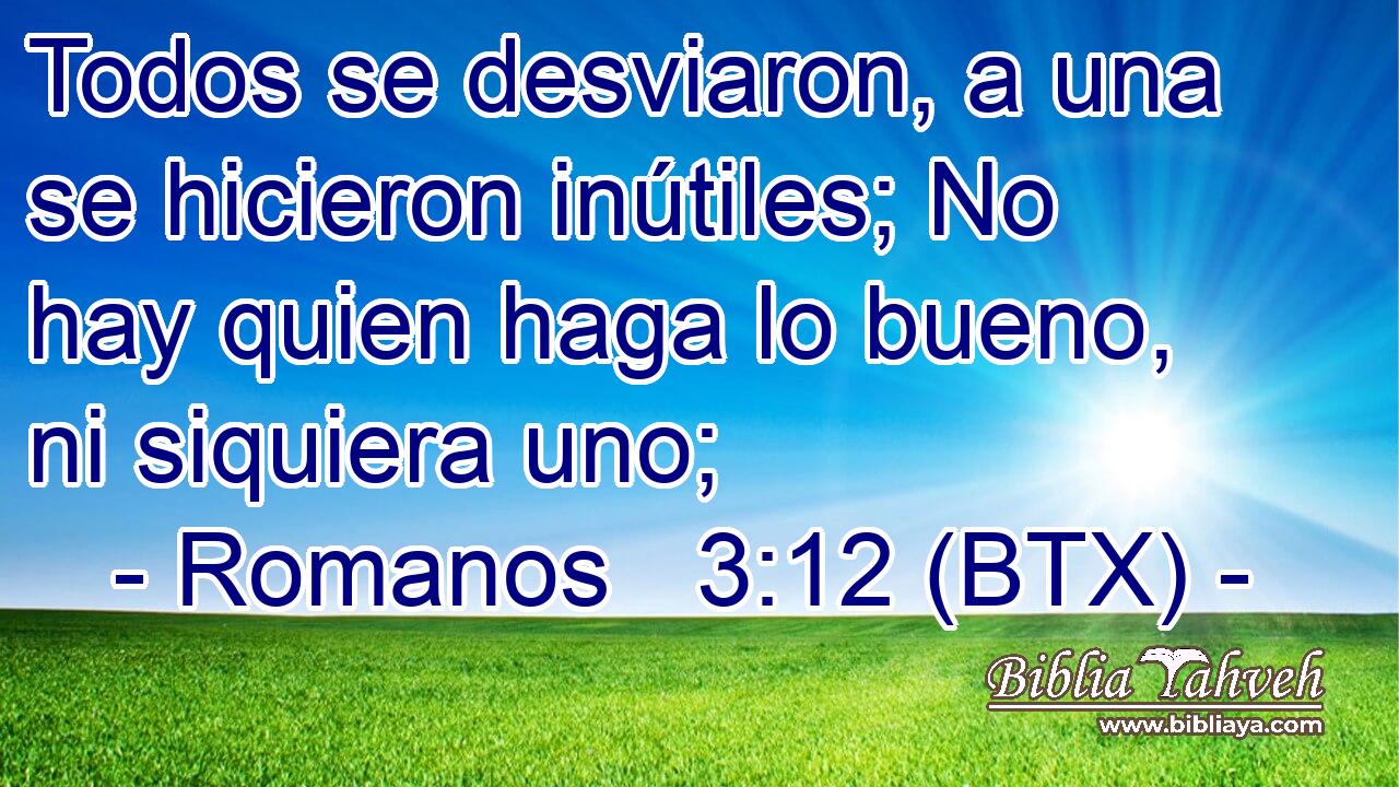 Todos se desviaron, a una se hicieron inútiles; No hay quien haga lo bueno, ni siquiera uno;