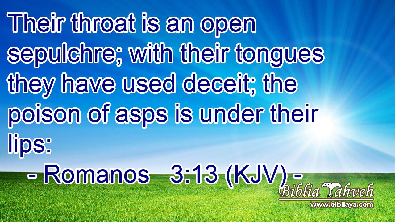 Their throat is an open sepulchre; with their tongues they have used deceit; the poison of asps is under their lips: