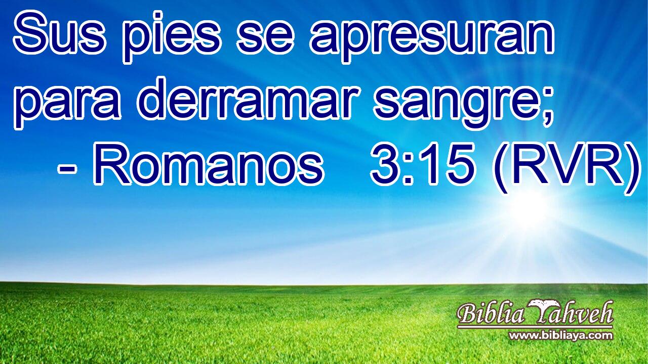 Sus pies se apresuran para derramar sangre;