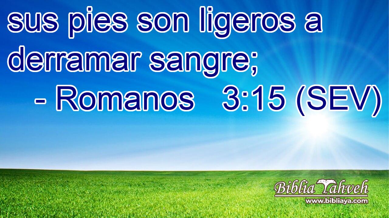 sus pies son ligeros a derramar sangre;