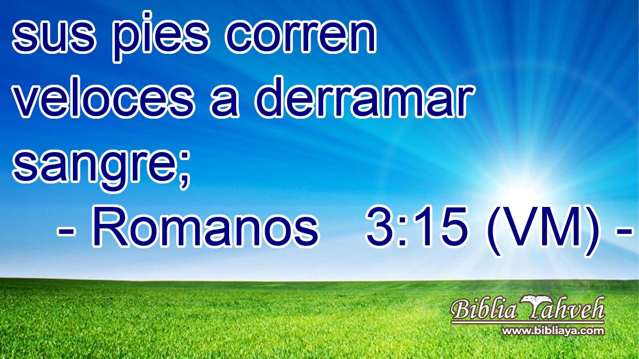  sus pies corren veloces a derramar sangre; 