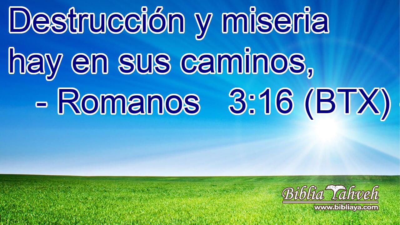 Destrucción y miseria hay en sus caminos,