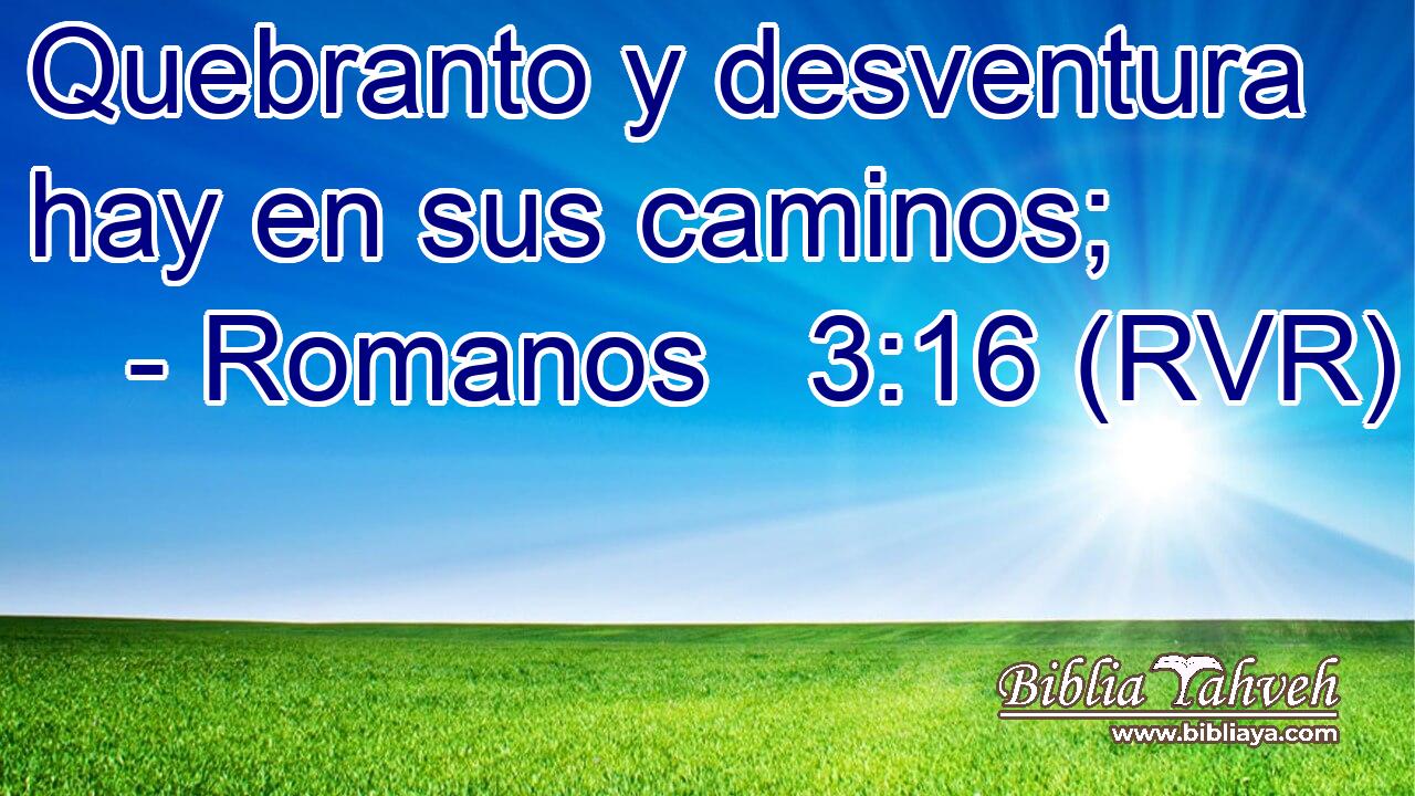 Quebranto y desventura hay en sus caminos;