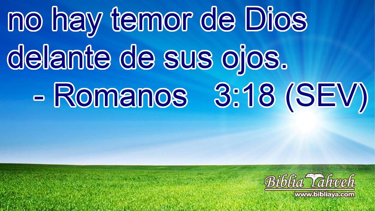 no hay temor de Dios delante de sus ojos.