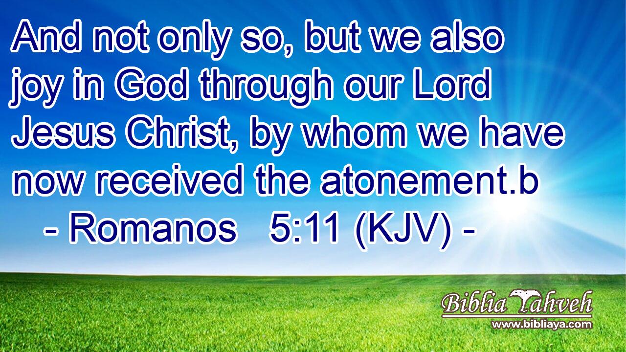 And not only so, but we also joy in God through our Lord Jesus Christ, by whom we have now received the atonement.b