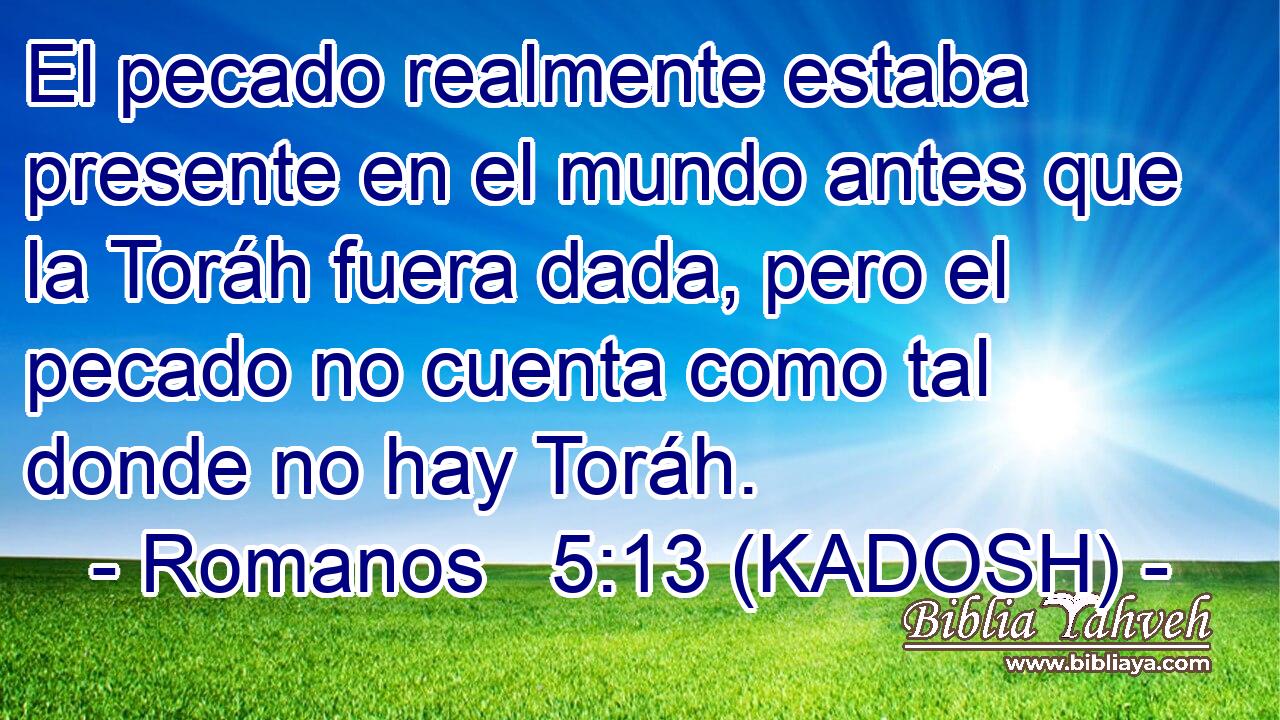  El pecado realmente estaba presente en el mundo antes que la Toráh fuera dada, pero el pecado no cuenta como tal donde no hay Toráh. 